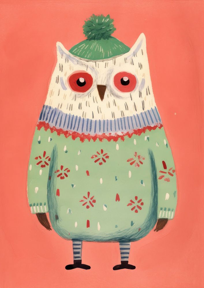 Art owl pattern bird. AI generated Image by rawpixel.
