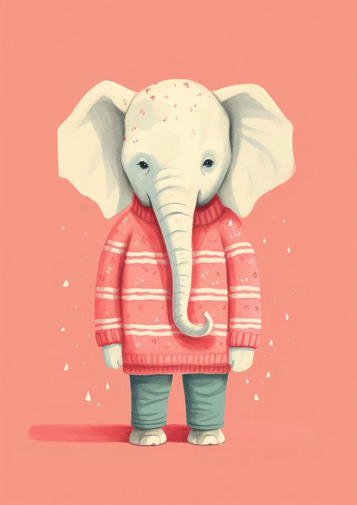 Elephant sweater animal mammal. AI generated Image by rawpixel.