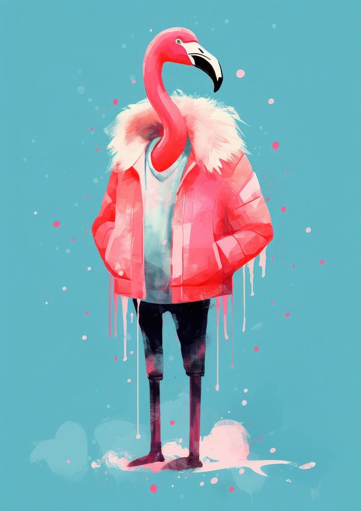 Flamingo bird representation creativity. AI generated Image by rawpixel.