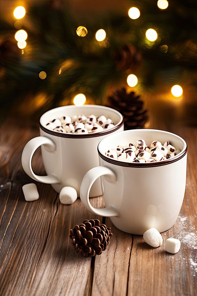 Hot chocolate mug christmas dessert. AI generated Image by rawpixel.