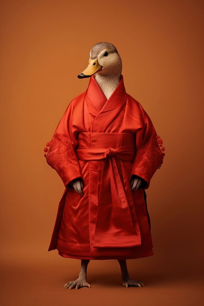 Duck in red robe. AI generated Image by rawpixel.