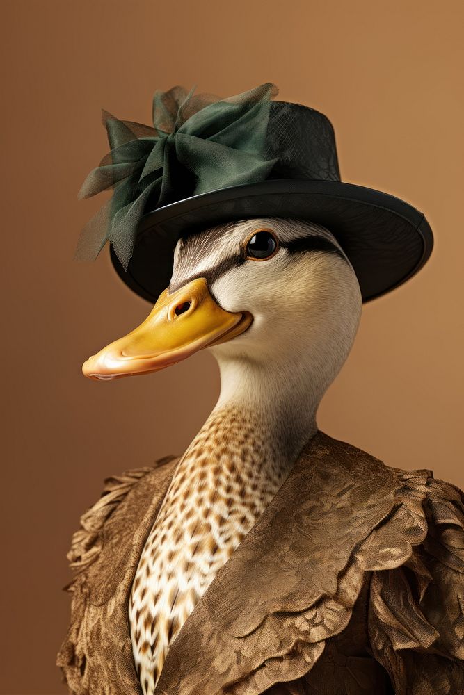 Mallard duck in women's fancy dress. AI generated Image by rawpixel.