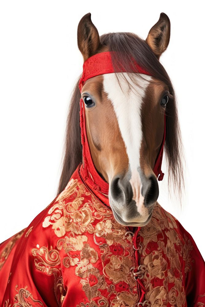 Horse wearing Chinese robe. AI generated Image by rawpixel.