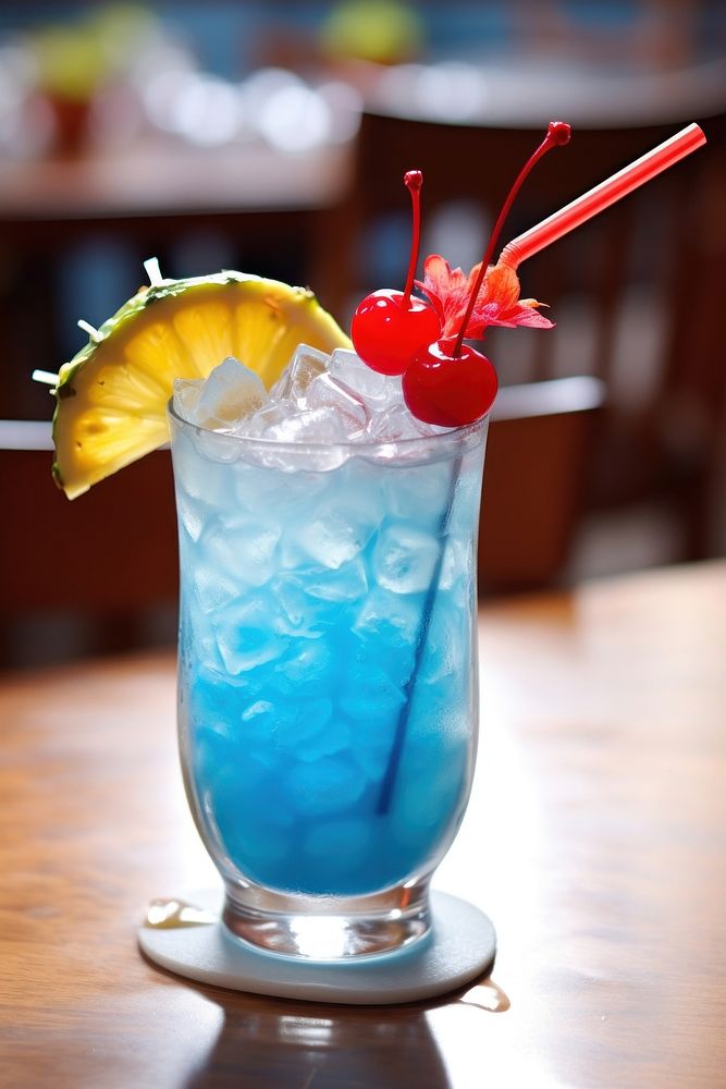 Blue hawaii cocktail mojito drink. AI generated Image by rawpixel.