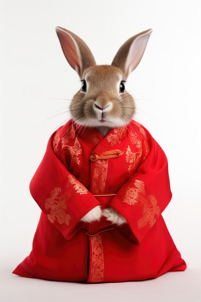 Rabbit wearing Chinese robe. AI | Premium Photo - rawpixel