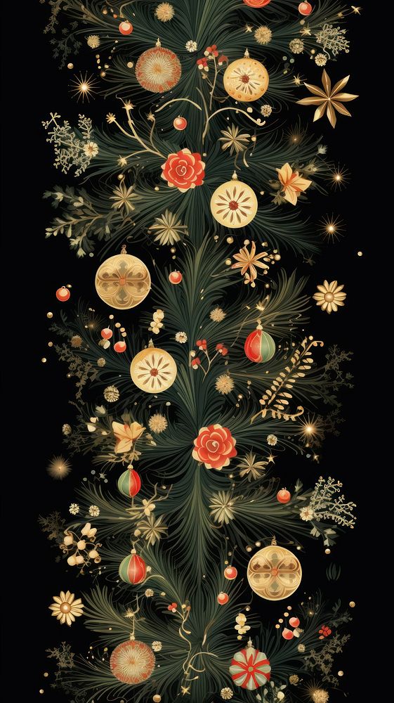 Christmas wallpaper christmas pattern illuminated. AI generated Image by rawpixel.