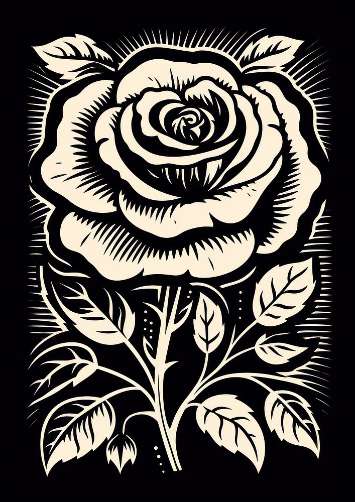 Rose pattern drawing sketch. AI generated Image by rawpixel.