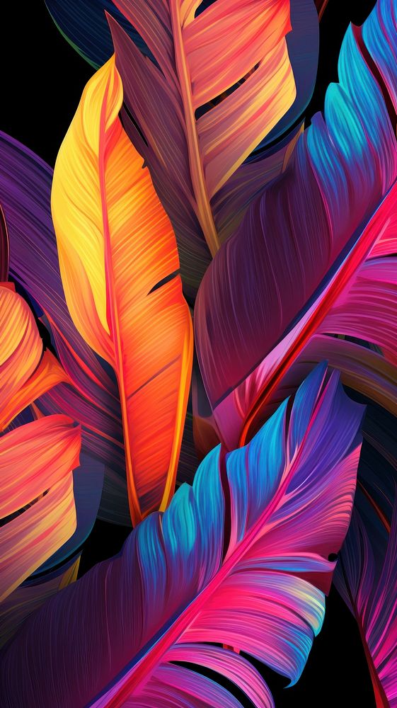 Banana leaves pattern purple plant. AI generated Image by rawpixel.
