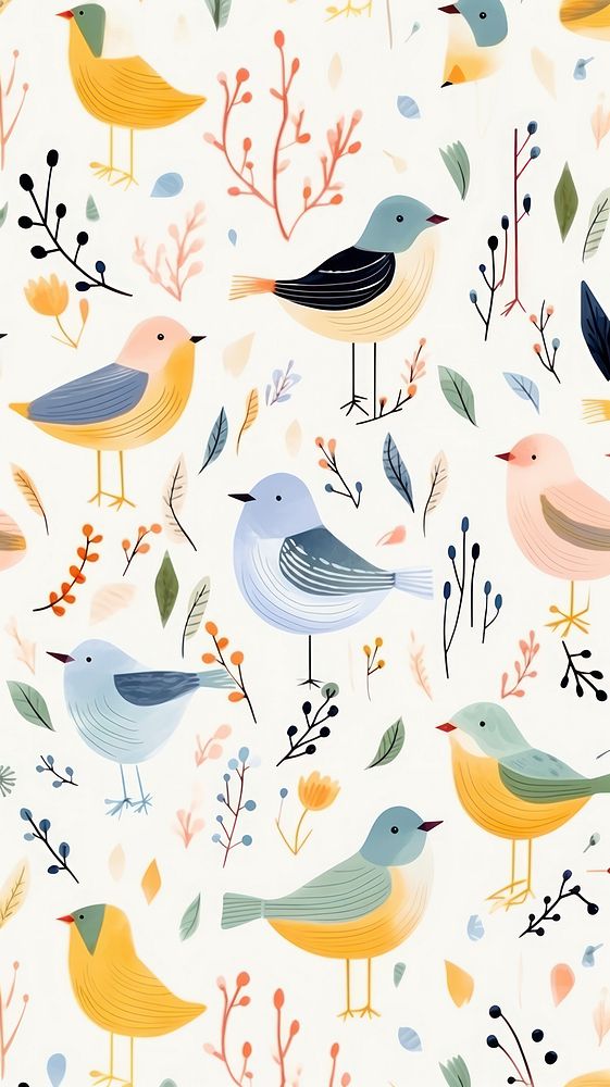 Bird pattern wallpaper backgrounds. AI | Free Photo Illustration - rawpixel