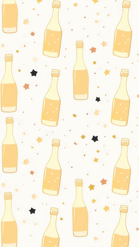 New year wallpaper bottle champagne confetti. AI generated Image by rawpixel.