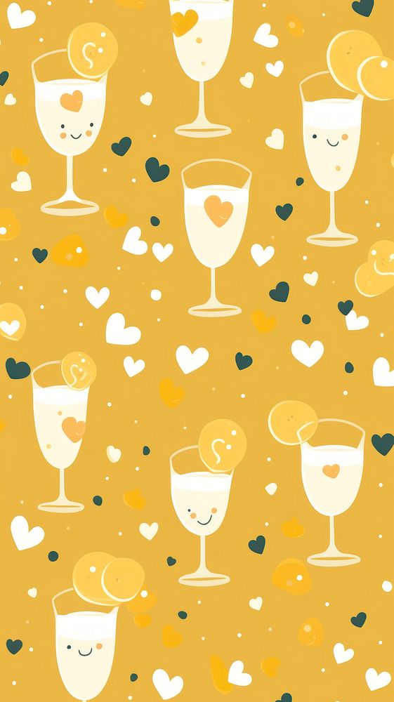 New year wallpaper pattern glass champagne. AI generated Image by rawpixel.