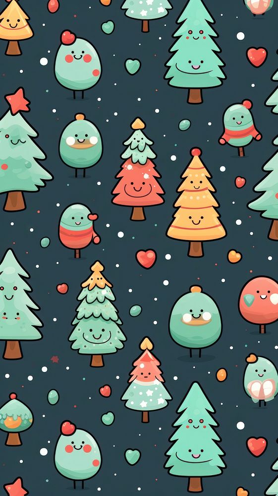 Christmas wallpaper christmas pattern tree. AI generated Image by rawpixel.