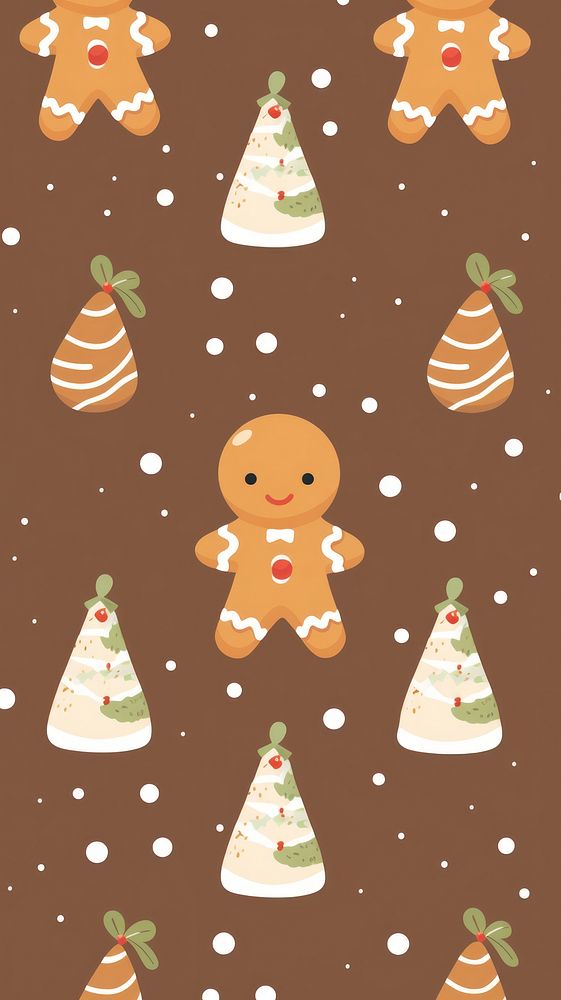 Christmas wallpaper pattern gingerbread christmas. | Premium Photo ...