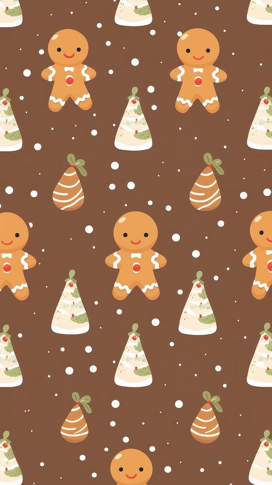 Christmas wallpaper pattern gingerbread christmas. AI generated Image by rawpixel.