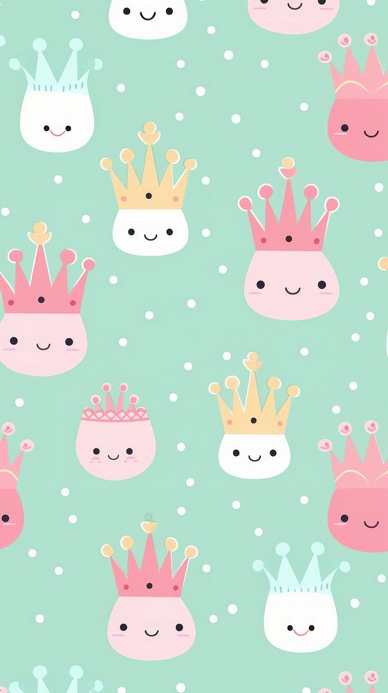 Princess crown pattern wallpaper representation. AI generated Image by rawpixel.