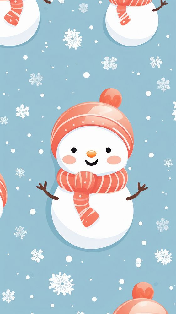 Christmas wallpaper snowman christmas pattern. AI generated Image by rawpixel.
