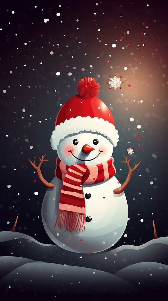 Christmas wallpaper snowman christmas outdoors. AI generated Image by rawpixel.