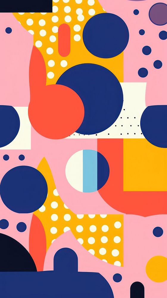 Geometric color blocked pattern shape art vibrant color. AI generated Image by rawpixel.