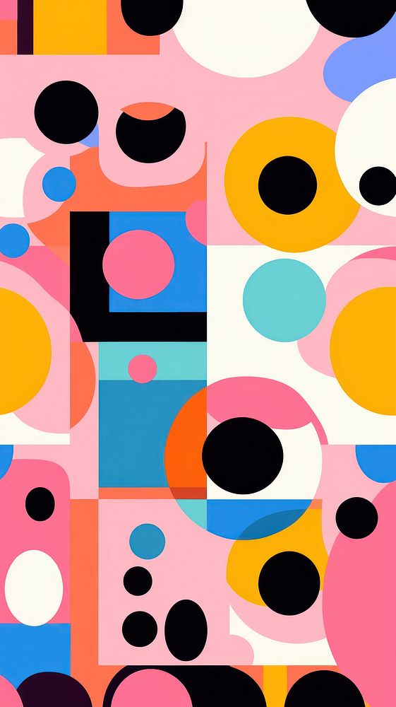 Geometric color blocked pattern shape art vibrant color. AI generated Image by rawpixel.