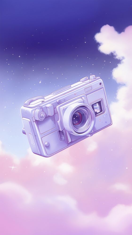Disposable camera purple cloud photographing. AI generated Image by rawpixel.