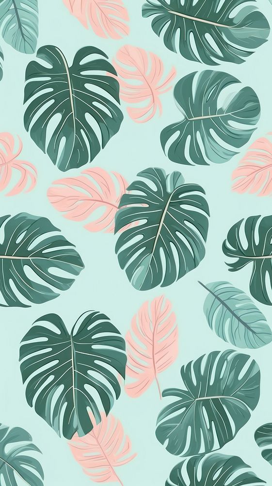Monstera leaf pattern backgrounds plant. AI generated Image by rawpixel.
