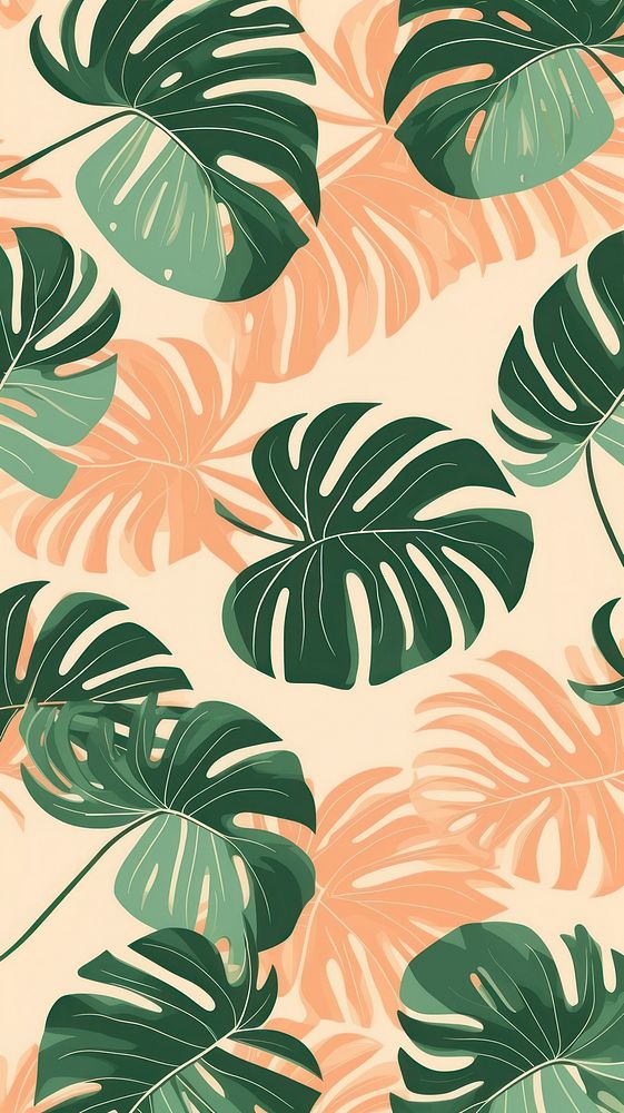 Monstera leaf pattern backgrounds nature. AI generated Image by rawpixel.