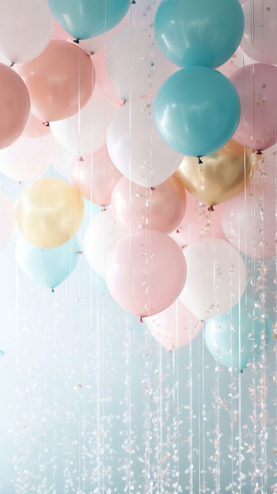 New year wallpaper balloon celebration anniversary. AI generated Image by rawpixel.
