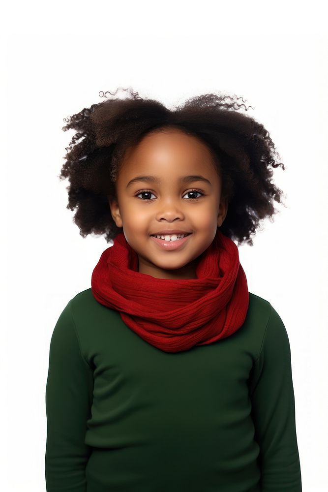 Girl wearing red scarf portrait adult smile. AI generated Image by rawpixel.