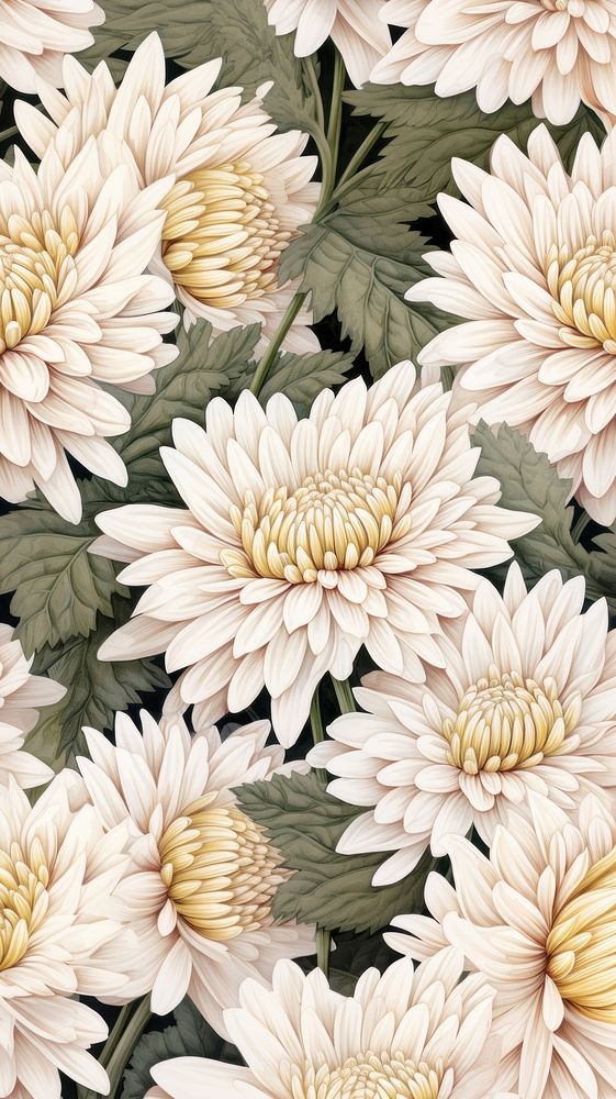 Chrysanthemum flower chrysanths pattern dahlia. AI generated Image by rawpixel.