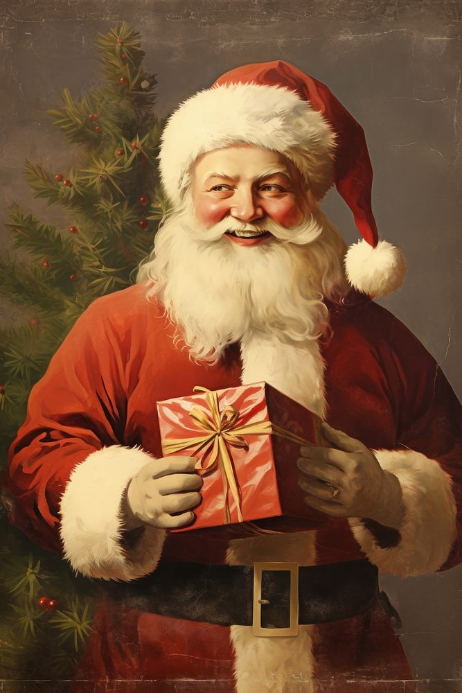 Santa christmas portrait tree. AI generated Image by rawpixel.