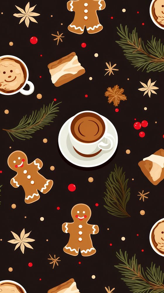 Christmas feast cookie gingerbread pattern. AI generated Image by rawpixel.