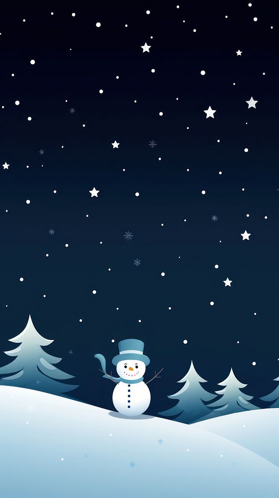 Christmas snowman night outdoors winter. AI generated Image by rawpixel.