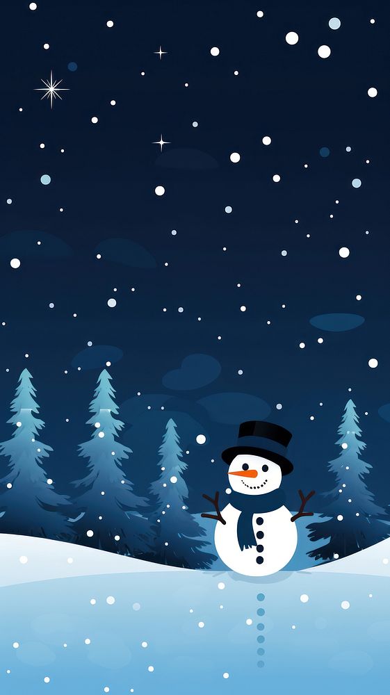 Snowman night christmas outdoors. 