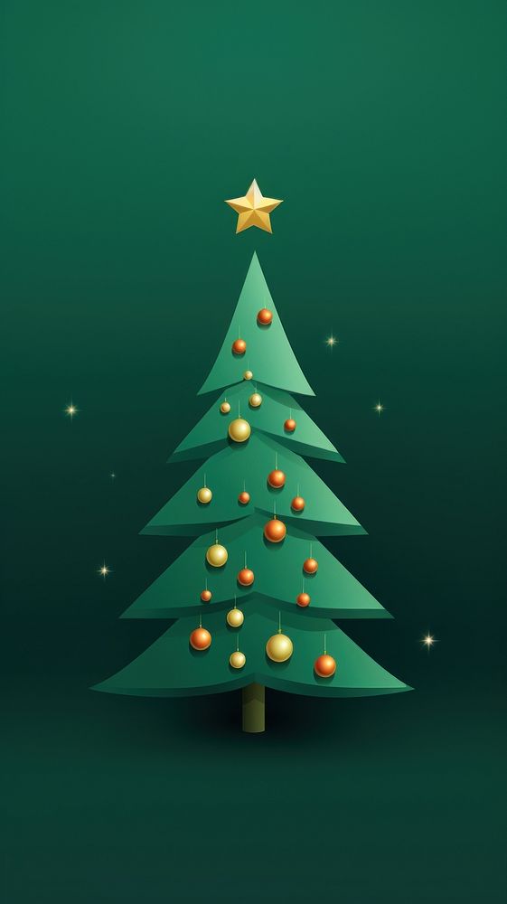 Christmas tree plant green star. AI generated Image by rawpixel.