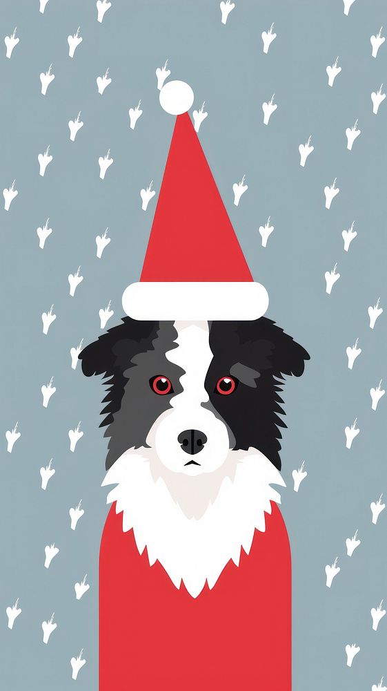 Dog wear santa hat christmas drawing cartoon. AI generated Image by rawpixel.