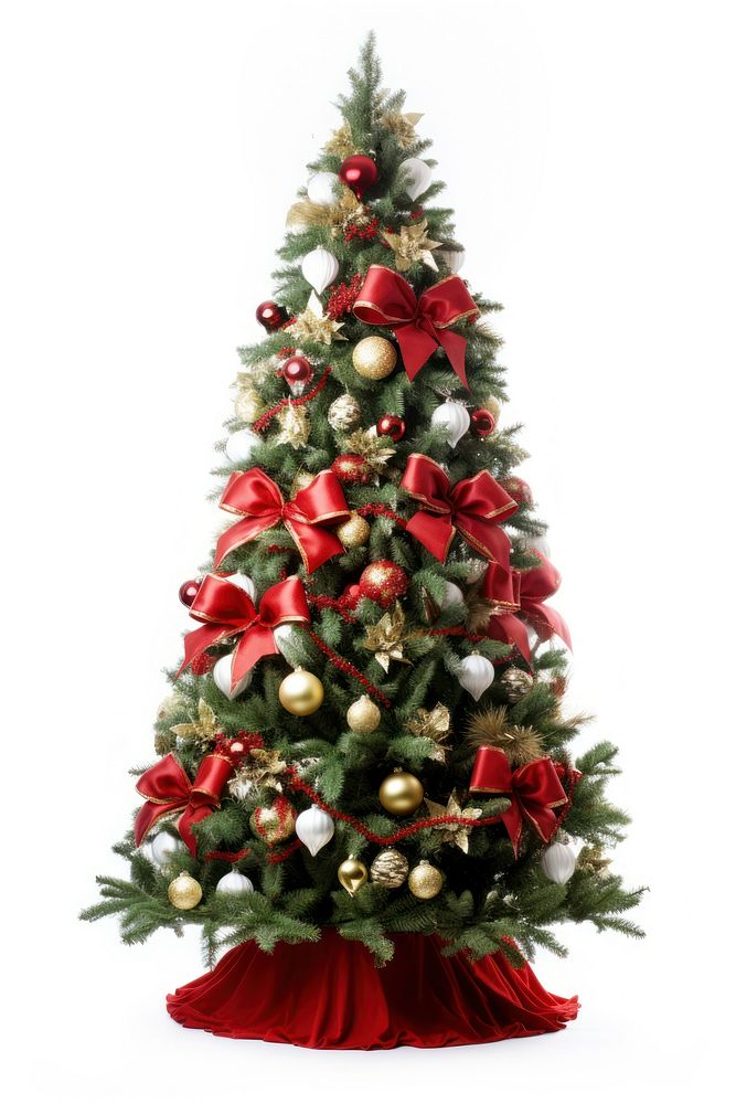 A fully decorated christmas tree celebration festival plant. AI generated Image by rawpixel.