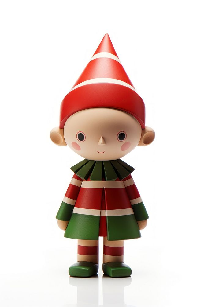 Christmas elf figure doll toy white background. AI generated Image by rawpixel.