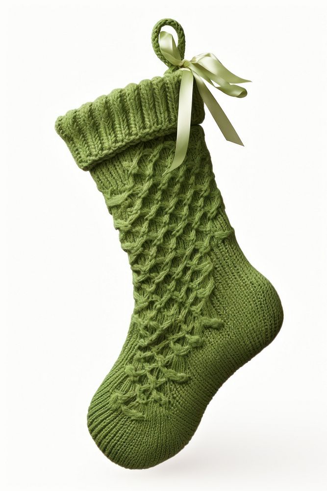 Christmas stocking green white background decoration. AI generated Image by rawpixel.