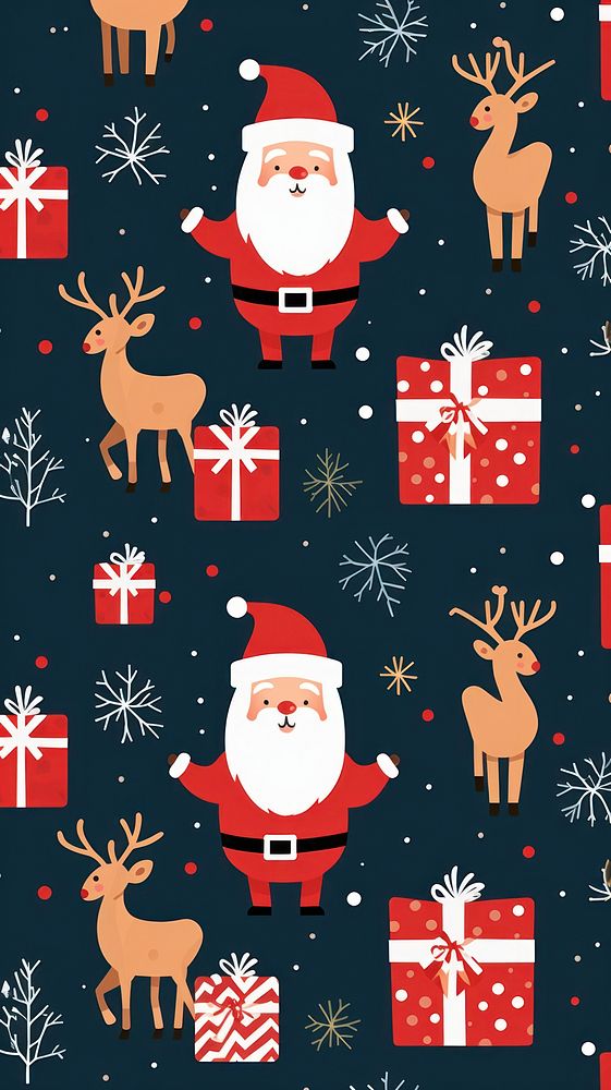 Christmas pattern christmas cartoon. AI generated Image by rawpixel.