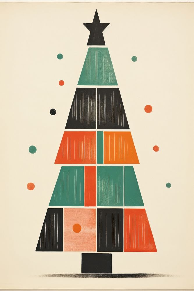 A Christmas tree christmas line art. AI generated Image by rawpixel.