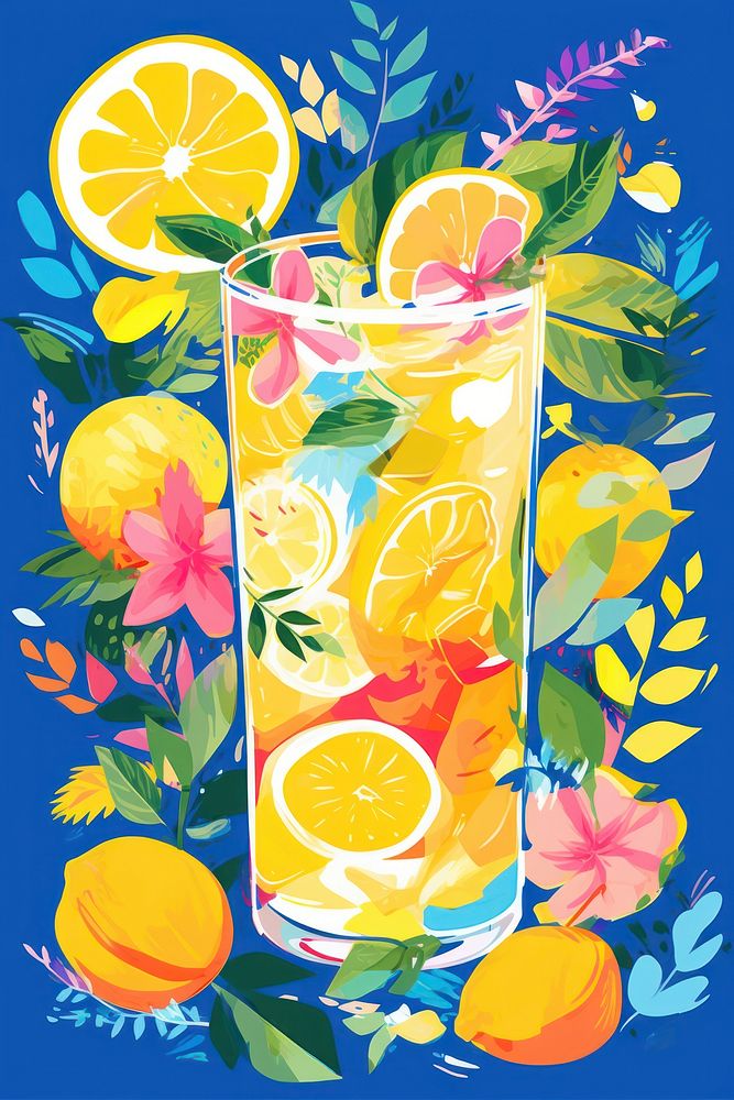 A tropical lemonade drink cocktail fruit plant. 