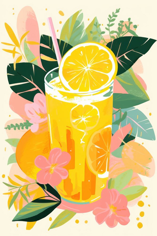 A tropical lemonade drink fruit juice plant. AI generated Image by rawpixel.