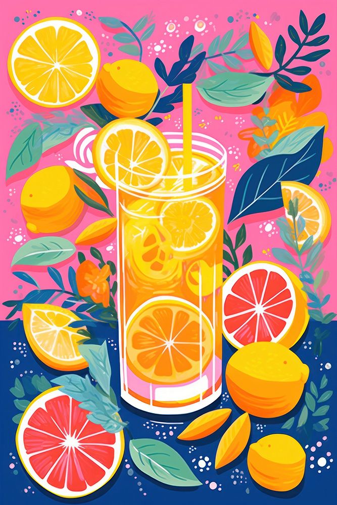 A tropical lemonade drink grapefruit juice plant. AI generated Image by rawpixel.