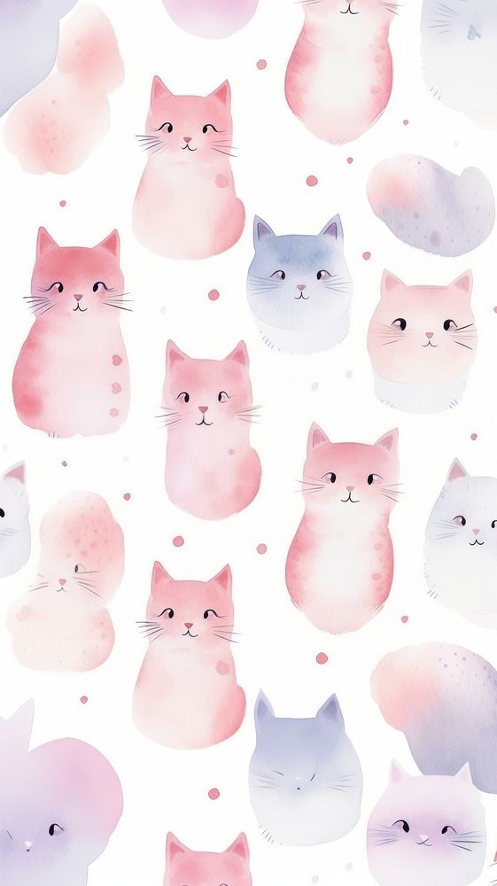 Cat backgrounds pattern mammal. AI generated Image by rawpixel.