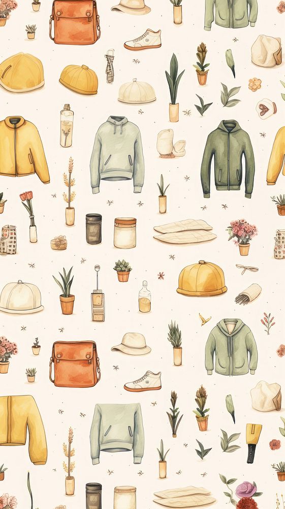 Clothes backgrounds pattern plant. AI generated Image by rawpixel.