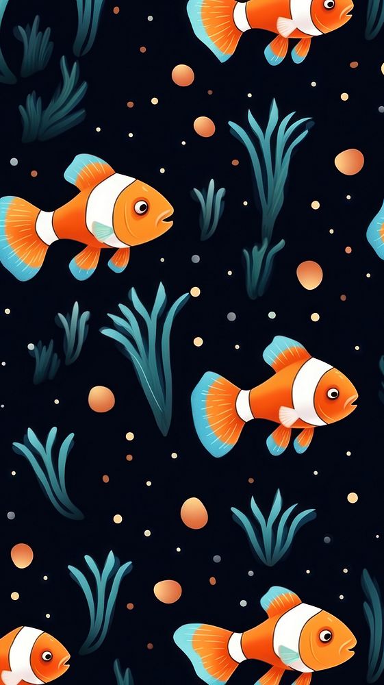 Clownfish pattern backgrounds animal. AI generated Image by rawpixel.