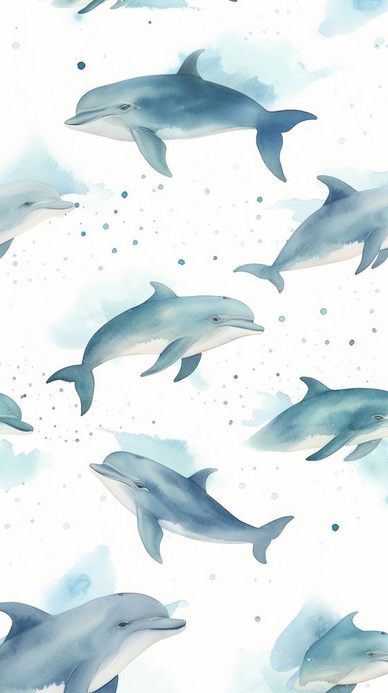 Dolphin dolphin backgrounds pattern. AI generated Image by rawpixel.