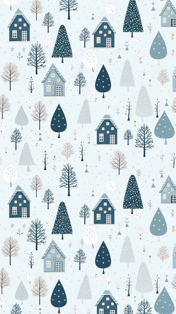 Ice houses pattern backgrounds christmas. AI generated Image by rawpixel.