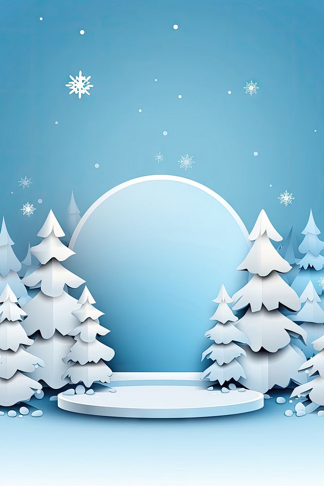 Stage podium christmas outdoors winter. AI generated Image by rawpixel.
