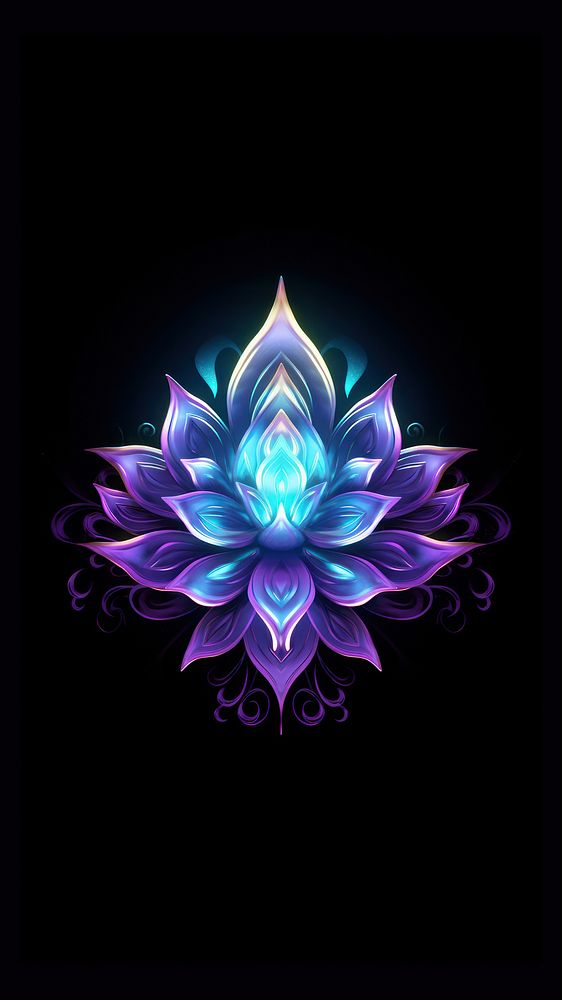 Lotus pattern flower purple. AI generated Image by rawpixel.